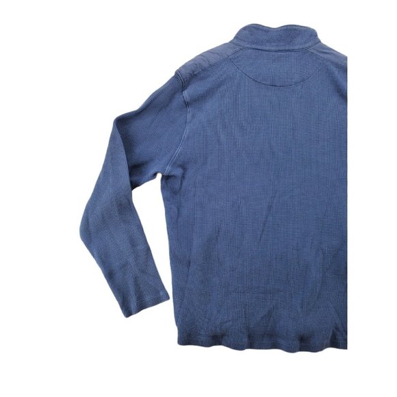 MICHAEL KORS Shirt Men's Long Sleeve Pullover 1/4 Zip Thermal Blue Size 2XL - Picture 8 of 10